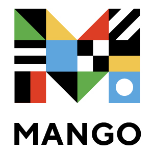 Mango Languages logo - large M composed of smaller squares in red, green, blue and orange. 